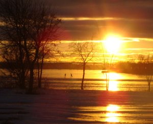 Skating on the Bay at sunset