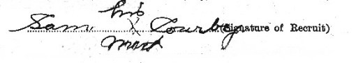 Sam Corby's signature