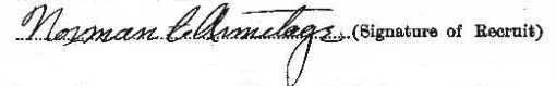 Norman Armitage's signature