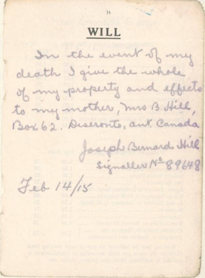 Will of Joseph Bernard Hill