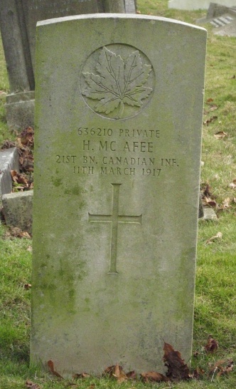 Harold McAfee's gravestone