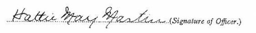 Hattie May Mastin signature