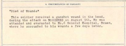 Ernest Russell Brant circumstances of casualty