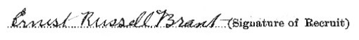 Ernest Russell Brant signature