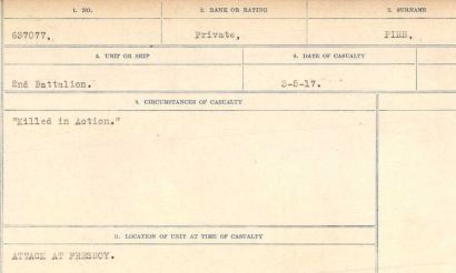 William Pinn circumstances of casualty