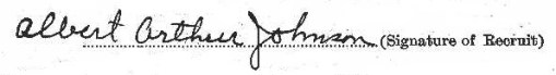 Albert Arthur Johnson signature
