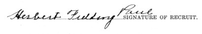Herbert Fielding Paul signature