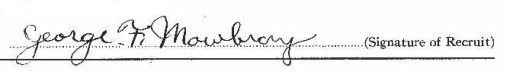 George Frederick Mowbray signature