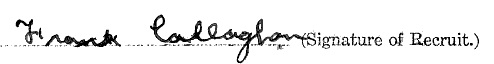 Francis Vincent Callaghan signature
