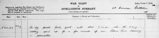 21st Battalion war diary for date of Frank Culhane's injury