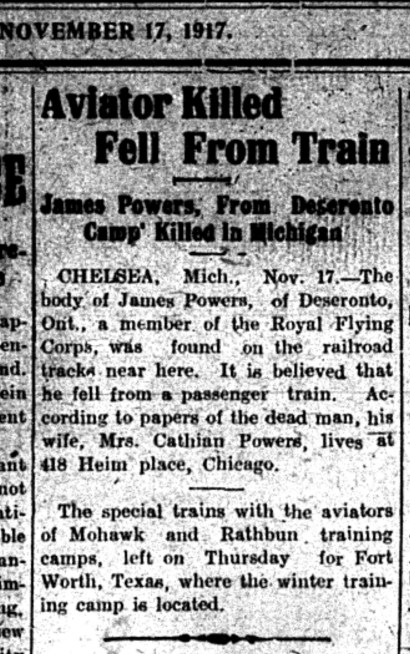 Intelligencer report of 1917 Nov 17 on James Power's death