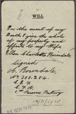 Will of Arthur Rosendale
