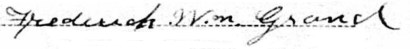 Frederick WIlliam Grand signature