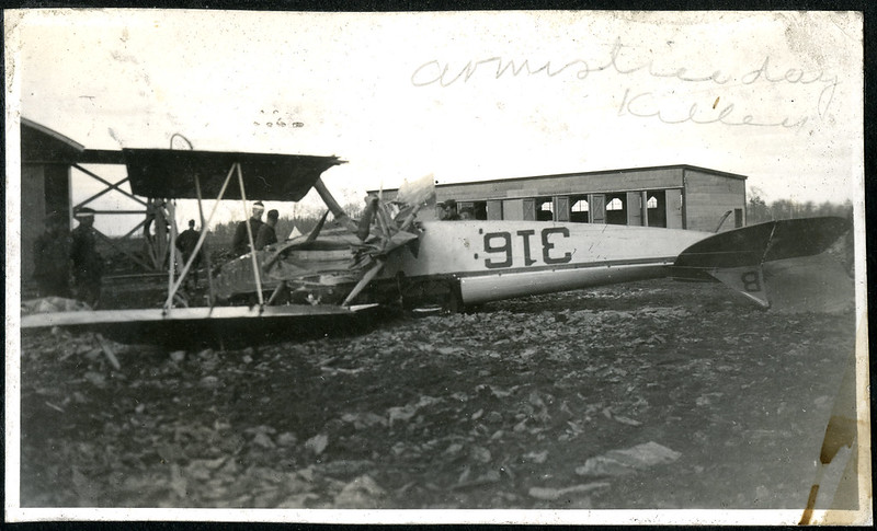 Crash of an upside-down aircraft.
